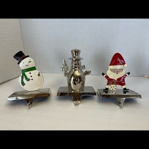 Enamel Christmas Stocking Holders w/hook